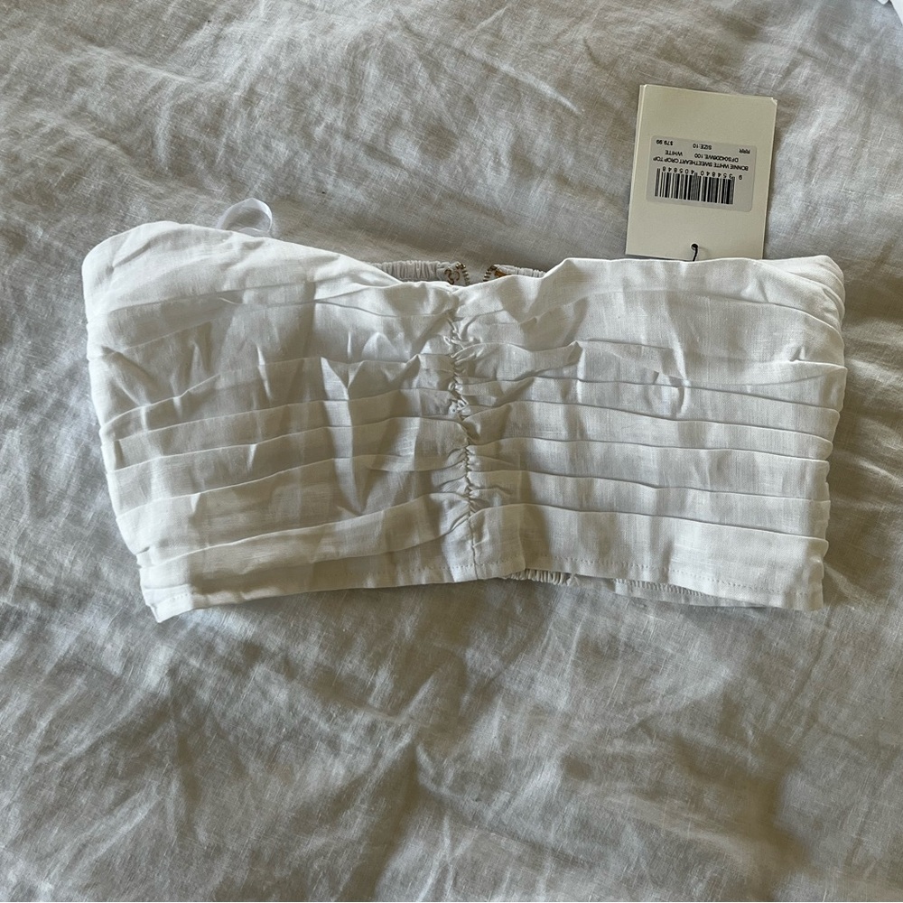 NWT DISSH Bonnie White Sweetheart Crop Top Sz 10 AUS / 8 US - Matching Skirt